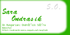 sara ondrasik business card